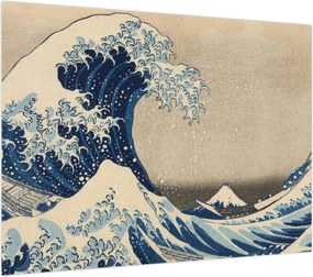 Obraz na szkle - Katsushika Hokusai, Under the Wave off Kanagawa, reprodukcje (70x50 cm)
