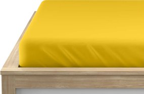 PrzytulneMieszkanie.pl Jersey prześcieradło EXCLUSIVE musztardowe 140 x 200 cm