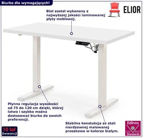 Białe elektryczne biurko C7-C81