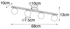 Zewnetrzna Nowoczesna mosiężna lampa sufitowa IP44 4-punktowa - Cederic Nowoczesny Oswietlenie zewnetrzne