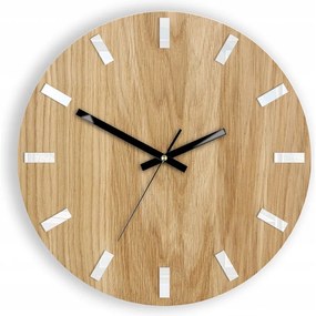 Zegar na ścianę nowoczesny drewniany z cichym mechanizmem okrągły solidny