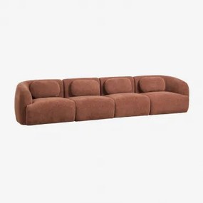 4-częściowa Modułowa Sofa Z Tkaniny Chenille Coquette Szenila Rdzawy Brąz - Sklum