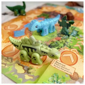 Woopie zestaw konstrukcyjny 2w1 gra planszowa dinozaury + kostka 46 el.