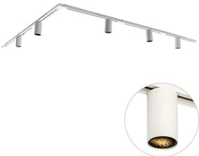 Nowoczesny system oświetlenia szynowego z 5 białymi reflektorami jednofazowymi GU10 50 mm - Iconic Ruby
