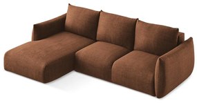 Rozkładany narożnik (lewostronny/z szezlongiem) w kolorze terakoty Leila – Makamii