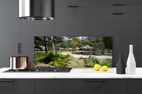 Szkło Ozdobne do Kuchni Tropikalna Palma w Słońcu