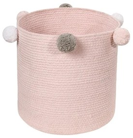 Jasnoróżowy tekstylny dziecięcy kosz na zabawki ø 30x30 cm Bubbly – Lorena Canals
