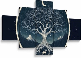 Obraz – Magiczne drzewo z jeleniem II. (125x70 cm)
