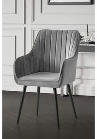 Zestaw krzeseł do jadalni Nova Grey and Black, 2 szt.