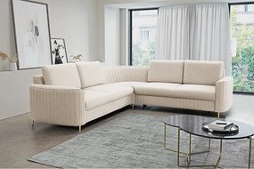 Narożnik LAREN nowoczesna sofa z funkcją spania pojemnik na pościel prawa strona CASTEL 03 251x251x85 cm