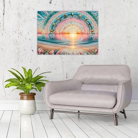 Obraz na szkle – Mozaika zachodzącego słońca (70x50 cm)