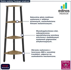 Narożny regał na książki dąb artisan - Cassine 3X