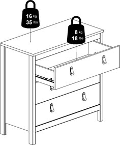 Komoda z szufladami na nóżkach Madrid 3S, kaszmir mat