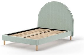 Zielone tapicerowane łóżko ze stelażem 140x200 cm MOON – Vipack