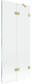 Mexen Lunar parawan nawannowy 2-skrzydłowy prawy 80 x 150 cm, transparent, złoty szczotkowany - 897-080-100-55-00-P