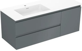 Mexen Orio szafka łazienkowa 120 cm z umywalką Otis lewą, 2S, 1D, grafit mat/biała mat - 91A13-12047-3-BBFFF66-W18L01