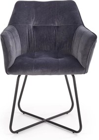 Tapicerowane krzesło z podłokietnikami na płozach K377