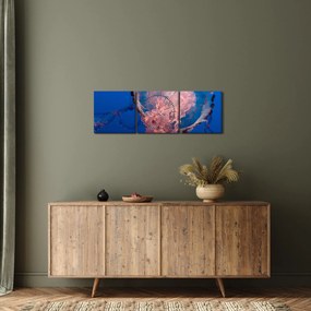 Obraz meduzy (z zegarem) (90x30 cm)