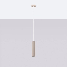 Szarobrązowa metalowa lampa wisząca Gleam – Sollux