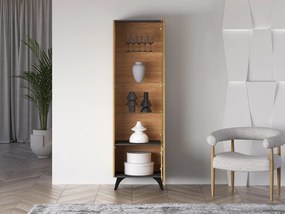 Witryna do salonu HESTIA 1W1D 58cm dąb/czarna prawa ML MEBLE
