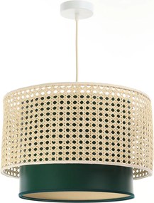 Rattanowa lampa wisząca z podwójnym abażurem Sierra