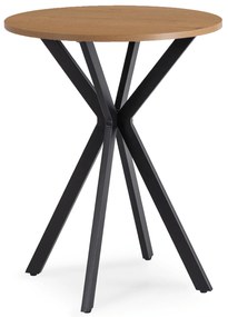 Stół Okrągły LAUREN 60 cm Dąb Złoty/Czarny Loft Nowoczesny
