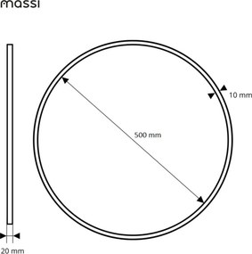 Lustro okrągłe podświetlane w złotej ramie VALO Slim LED Gold | Różne rozmiary
