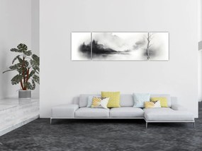 Obraz - Malowany tuszem krajobraz (170x50 cm)