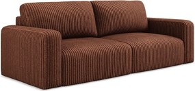 Sztruksowa rozkładana/ze schowkiem sofa w kolorze terakoty 252 cm Kona – Makamii
