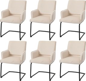 Krzesło z podnośnikiem MCW-N60 (zestaw 6 sztuk),  kremowo-beżowe