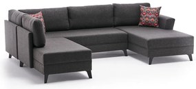 Antracytowy narożnik (w kształcie litery U) Eris – Balcab Home