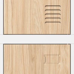 Szafa socjalna 6-drzwiowa IGOR, 900 x 1850 x 450 mm, Eco Design: biała/ dąb sonoma