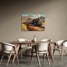 Obraz na szkle - Lokomotywa parowa (70x50 cm)
