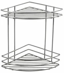 AQUALINE 37010 Chrom line druciana półka narożna  podwójna, srebrny