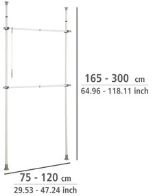Stelaż do wieszania ubrań HERKULES BASIC WENKO, drążki teleskopowe do garderoby 2 poziomy