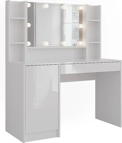 Stół toaletowy biały/biały wysoki połysk 119.8x50.1x76 sherry