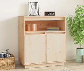 Drewniana szafka z otwartą półką w stylu skandynawskim P4-F85