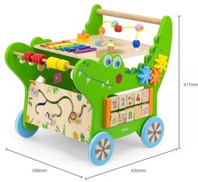 Viga drewniany pchacz edukacyjny krokodylek 12w1