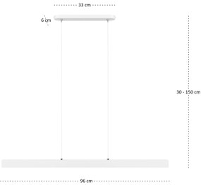 Biała lampa wisząca LED 96cm z metalu W96LED-4K-WEIß wymienny LED wyso