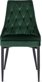 Zestaw Stół Prostokątny Rozkładany CLARK 120-160 cm Dąb Artisan/Czarny i 4 Krzesła Tapicerowane do Jadalni CORK Zielone Welurowe