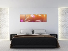 Obraz - Różowy motyl (170x50 cm)