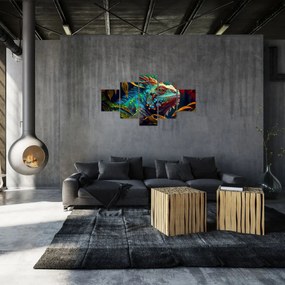 Obraz - Kolorowa iguana (125x70 cm)