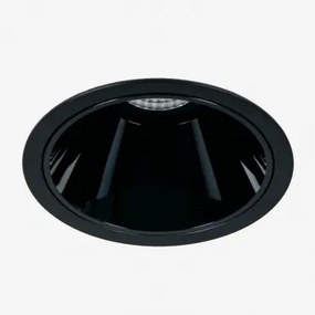 Downlight Led Wpuszczany Z Okrągłą Ramką Ø8 Cm Z Aluminium Luisiana Czarna & 8 W & 38º & Biały Neutralny 3500k - Sklum