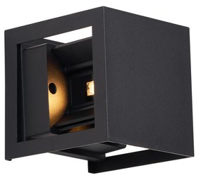 Zewnetrzna Nowoczesny Kinkiet / Lampa scienna czarny z LED IP44 - Edwin Quadro Nowoczesny Oswietlenie zewnetrzne