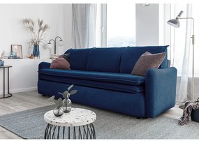 Granatowa aksamitna rozkładana sofa Miuform Tender Eddie