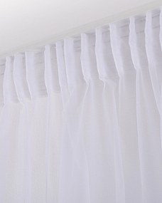 Firana na taśmie kolor biały tkanina półprzezroczysta, strukturalna, wzorzysta
