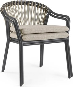 Jasnobrązowe metalowe krzesło ogrodowe Edvige – Bizzotto