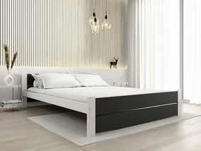 Łóżko IKAROS DOUBLE 120 x 200 cm, antracyt/biały Stelaż: Ze stelażem listwowym rolowanym, Materac: Materac Deluxe 10 cm