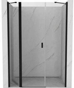 Mexen Mist drzwi prysznicowe uchylne 150 cm, transparent, czarne - 8A4-150-001-70-00