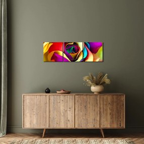 Obraz - Kolorowa róża (z zegarem) (90x30 cm)
